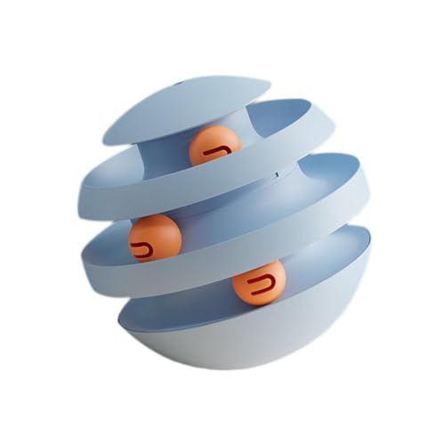 DAGESVGI Katzenspielzeug-Ball, Selbstentspannung, drehendes Rad, Rollball, Spielzeug, interaktives Trainingsspielzeug, Haustiergeschenk (blau) von DAGESVGI