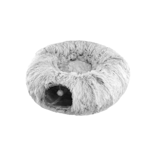 Faltbare graue Zwinger Mit Tunnel Warmes Kissen Atmungsaktiv Zusammenklappbar Korb Matte Kätzchen Plüsch Langer Korb Weiches Kissen von DAGESVGI