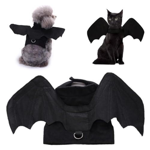 Fledermausflügel für Katzen und Hunde, verstellbar, für Kätzchen, Welpen, Halloween, Weihnachten, Party, Kostüm, schwarze Fledermausflügel, Cosplay-Zubehör für kleine Katzen und Hunde Fledermausflügel für Katzen und Hunde, verstellbar, für Kätzchen, Welpen, Halloween, Weihnachten, Party, Kostüm, schwarze Fledermausflügel, Cosplay-Zubehör für kleine Katzen und Hunde von DAGESVGI
