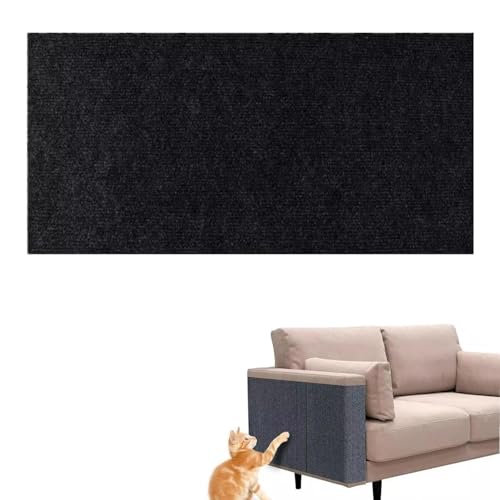 Katzenkratzmatte, Selbstklebend Katzenkratzbaum Teppich Abdeckung, Katzenbaum Regale Ersatzteile Schneidbare Matte Katzenkratzer für Wand Couch Möbel Protector (Schwarz) von DAGESVGI