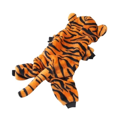 Plüsch-Kapuzenpullover für Herbst und Winter, niedlicher Tiger-Dinosaurier, vierbeinige Kleidung, Welpen, Hunde, Jumpsuit, Katzen, für kleine Cosplays von DAGESVGI