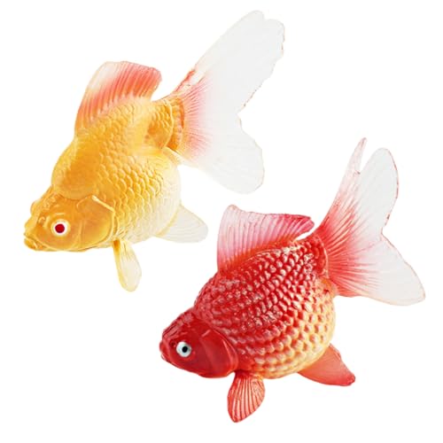 DAGLLGEW 2 Stück Kunstfische, realistische gelbe und rote bewegliche schwimmende Fische aus Kunststoff für Aquarien, schwimmende Fische, Spielzeugfische aus Kunststoff DAGLLGEW 2 Stück Kunstfische, realistische gelbe und rote bewegliche schwimmende Fische aus Kunststoff für Aquarien, schwimmende Fische, Spielzeugfische aus Kunststoff von DAGLLGEW