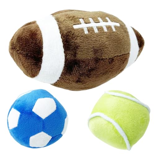 DAGLLGEW Interaktives Hundespielzeug, 3 Stück, Flauschiges Quietschspielzeug für Hunde, Fußball, Fußball und Tennisbälle für kleine und mittelgroße Hunde, Plüschspielzeug, Geburtstagsgeschenk für, w DAGLLGEW Interaktives Hundespielzeug, 3 Stück, Flauschiges Quietschspielzeug für Hunde, Fußball, Fußball und Tennisbälle für kleine und mittelgroße Hunde, Plüschspielzeug, Geburtstagsgeschenk für, w von DAGLLGEW