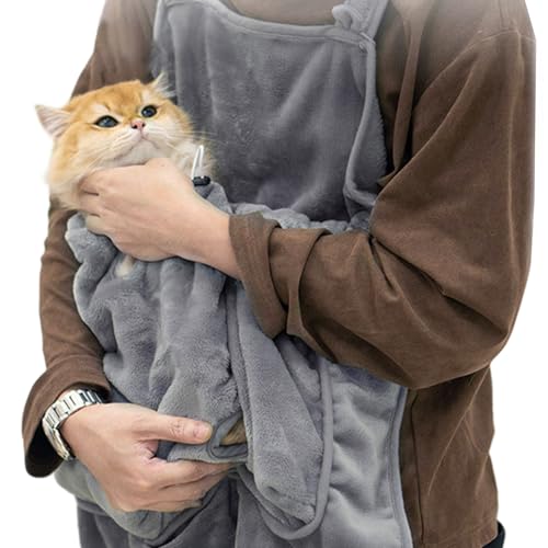 DAGLLGEW Katzentragetuch, weiche Katzenschürze aus Flanell mit Krallenlöchern, multifunktionale, verstellbare Haustiertrage zum Krallenschneiden, gemütlichen Schlafen, Streicheln DAGLLGEW Katzentragetuch, weiche Katzenschürze aus Flanell mit Krallenlöchern, multifunktionale, verstellbare Haustiertrage zum Krallenschneiden, gemütlichen Schlafen, Streicheln von DAGLLGEW