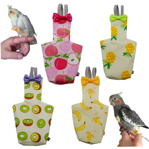DAGLLGEW Vogelwindeln, 4 Stück, niedlich, bunt, wiederverwendbar, Taubenwindel, modisch, praktischer Fluganzug mit Schleife für Sittiche, Nymphensittiche, Mini-Aras DAGLLGEW Vogelwindeln, 4 Stück, niedlich, bunt, wiederverwendbar, Taubenwindel, modisch, praktischer Fluganzug mit Schleife für Sittiche, Nymphensittiche, Mini-Aras von DAGLLGEW