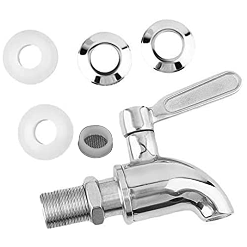 DAGLLGEW Zapfhahn für Getränkespender, Zapfhahnersatz, 16 mm, Edelstahl 304, Wasserspender, Saftspender, Zapfhahn für Fassgärbehälter, Wein, Bier, Getränkespender, Zapfhahnersatz, Getränkezapfhahn von DAGLLGEW