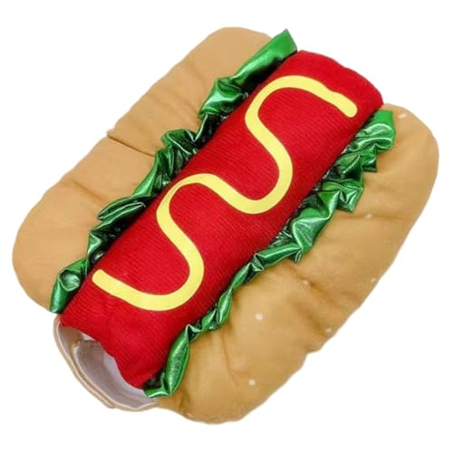 Hotdog-Kostüm für Hunde, lustige Hamburger-Halloween-Hundekostüme, warme, weiche Haustierbekleidung, Cosplay für Weihnachten, Halloween, Karneval, Kostümparty, S, Hundekostüme, Hotdog-Kostü von DAGLLGEW