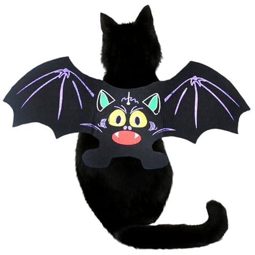 Katzen-Halloween-Kostüme aus Filzstoff, Fledermaus-Halloween-Kostüme für Hunde, verstellbare Katzenkleidung für Cosplay-Partys, Geburtstage, für Hunde von DAGLLGEW