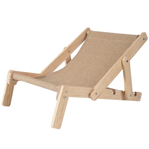 DAGLLGEW Sisal-Katzenstuhl, 50, 8 x 37, 8 x 34, 3 cm, verstellbares erhöhtes Katzenbett aus Holz, Ersatz-Sisal-Kratzbaum, tragbare Katzenliege für den Innenbereich, Katzenkratzbaum, Katzen-Sisalstuhl von DAGLLGEW