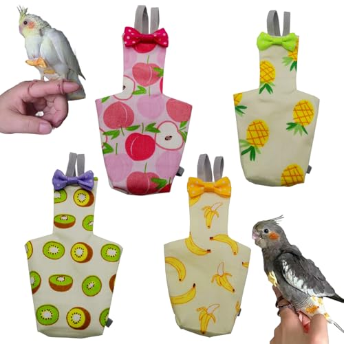 Vogelwindeln, 4 Stück, süße, bunte, wiederverwendbare Taubenwindeln, modischer, praktischer Fluganzug mit Schleife für Sittiche, Nymphensittiche, Mini-Aras, Hühnerwindeln, Taubenwindeln, Papageie Vogelwindeln, 4 Stück, süße, bunte, wiederverwendbare Taubenwindeln, modischer, praktischer Fluganzug mit Schleife für Sittiche, Nymphensittiche, Mini-Aras, Hühnerwindeln, Taubenwindeln, Papageie von DAGLLGEW