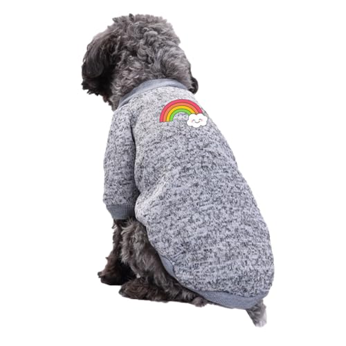 Hunde Pullis,Haustier Pullover,Haustierkleidung Katze,Sweater Hunde, Ultra weiche thermische Winter warme Welpen Sweatshirt,Strickpullover Kleidung,Grau2,XS von DAIHAN