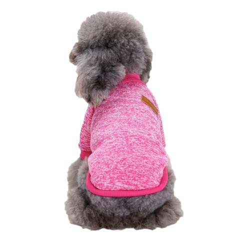 Hunde Pullis,Haustier Pullover,Haustierkleidung Katze,Sweater Hunde, Ultra weiche thermische Winter warme Welpen Sweatshirt,Strickpullover Kleidung,Rosa,XS von DAIHAN