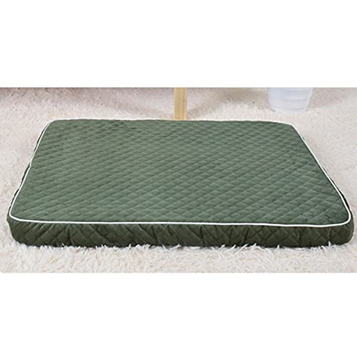 DAIHAN Hundebett für Grosse/Mittlere/Kleine Hunde mit Abnehmbarem Waschbar Bezug, Atmungsaktivem Hundekissen Utschfeste Hundematratze Hundematte,Grün3,XL(72x53x4cm) von DAIHAN