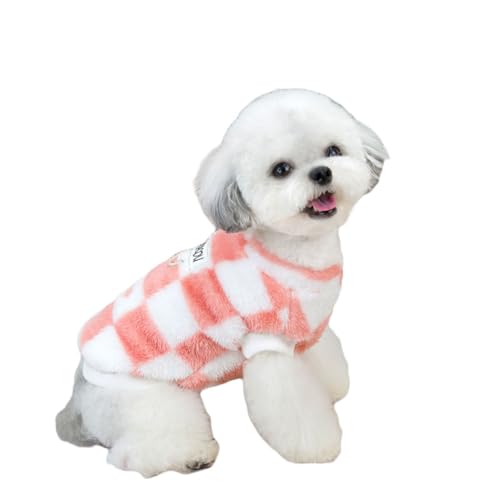 Hundepullover, Hundekleidung, Plüsch, weich, dick, warm, für Winter, Hunde Katzen Haustierkleidung Winter Warmes Sweatshirt,Pink,XXL von DAIHAN