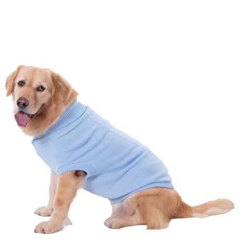 Hundepullover, Winter Warmer Hundepullover Rollkragen Strickpullover Hunde Pullover Weich Hundekleidung Hundepulli Hund Kleidung für Kleine Mittelgroße und Große Hunde und Katzen,Blau3,XS von DAIHAN
