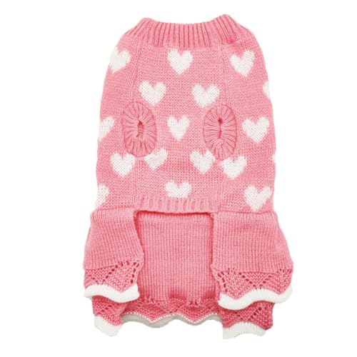Hundepullover Haustier Katze Hund Pullover Winter Warmer Sweater für Kleine Hunde Katzen Welpen Strickpullover Haustier Winter Pullover Weste,Pink2,L Hundepullover Haustier Katze Hund Pullover Winter Warmer Sweater für Kleine Hunde Katzen Welpen Strickpullover Haustier Winter Pullover Weste,Pink2,L von DAIHAN