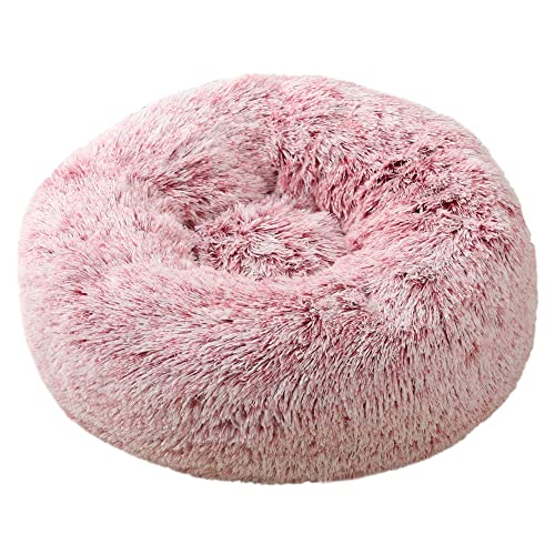 Katzen-Hundebett Flauschiger Plüsch Cosy Donut-Form Hundekorb Haustierbett Hundebett Katzenbett,Rund Selbstwarmer Kuschelzwinger Sofa Katzenkissen Pet Bolster Bett Schlafsack für Katzen und Hunde von DAIHAN