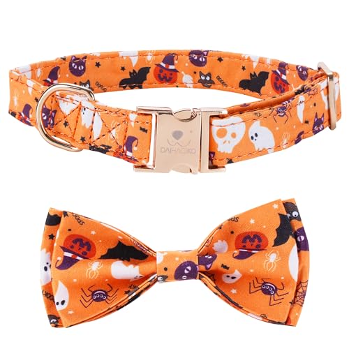 DAIHAQIKO Halloween-Hundehalsband, Herbst-Hundehalsband, Kürbis-Hundehalsband mit Schleife, mittelgroßes Hundehalsband für Mädchen, Jungen, weiches Hundehalsband für kleine, mittelgroße Hunde DAIHAQIKO Halloween-Hundehalsband, Herbst-Hundehalsband, Kürbis-Hundehalsband mit Schleife, mittelgroßes Hundehalsband für Mädchen, Jungen, weiches Hundehalsband für kleine, mittelgroße Hunde von DAIHAQIKO