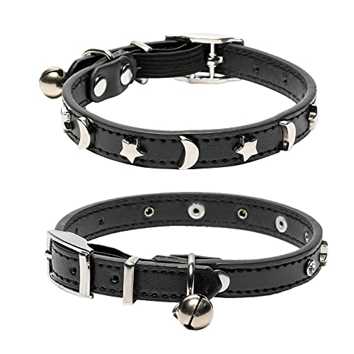 DAIHAQIKO Katzenhalsband aus Leder für Jungen, Mädchen, Katzen, mit Glocke und elastischem Sicherheitsgürtel, personalisiertes Halsband für kleine große Katze DAIHAQIKO Katzenhalsband aus Leder für Jungen, Mädchen, Katzen, mit Glocke und elastischem Sicherheitsgürtel, personalisiertes Halsband für kleine große Katze von DAIHAQIKO