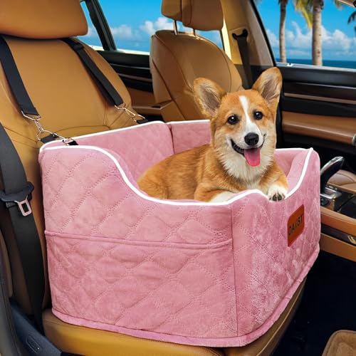 Hundeautositz für kleine Hunde, Memory-Schaum, Hundeerhöhung für mittelgroße Hunde unter 15,9 kg, abnehmbarer und waschbarer erhöhter Haustier-Autositz mit Aufbewahrungstaschen, Rosa, Einheitsgröße Hundeautositz für kleine Hunde, Memory-Schaum, Hundeerhöhung für mittelgroße Hunde unter 15,9 kg, abnehmbarer und waschbarer erhöhter Haustier-Autositz mit Aufbewahrungstaschen, Rosa, Einheitsgröße von DAIIST