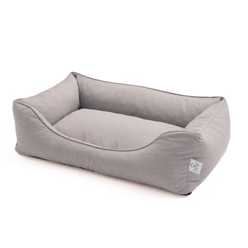 DAILY PET Hundebett Mittelgroße Hunde – Waschbar – Flauschig Hundekorb – Kratzfest – Wasserdicht – Robust Hundesofa – Hundekissen M 75 x 55 x 20 cm – Grau von DAILY PET