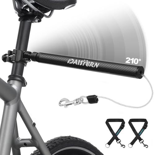DAISTERN Fahrradleine für Hunde, 210° drehbar, Carbonfaser-Griff, stötdämpfende Feder, Stahlseil, Freihandleine für Hunde mit Aluminiumlegierungsklemme, Schnellmontagesystem für alle Hunderassen DAISTERN Fahrradleine für Hunde, 210° drehbar, Carbonfaser-Griff, stötdämpfende Feder, Stahlseil, Freihandleine für Hunde mit Aluminiumlegierungsklemme, Schnellmontagesystem für alle Hunderassen von DAISTERN
