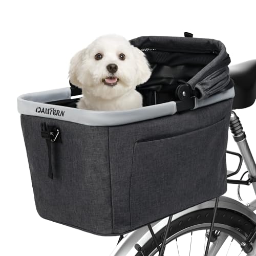 DAISTERN Hundefahrradkorb bis 12kg für Gepäckträger mit Metallrahmen, Schnellmontage-Halterung, Netzfenster, weichem Sitzkissen, Reflektorstreifen, faltbar, passend für E-Bikes & Citybikes DAISTERN Hundefahrradkorb bis 12kg für Gepäckträger mit Metallrahmen, Schnellmontage-Halterung, Netzfenster, weichem Sitzkissen, Reflektorstreifen, faltbar, passend für E-Bikes & Citybikes von DAISTERN