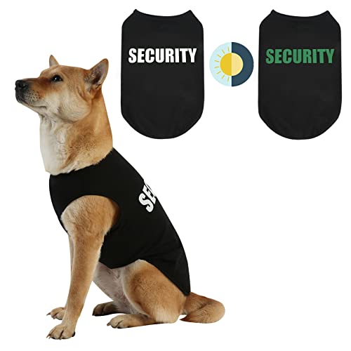 DAJIDALI Hunde-Sicherheitshemd, Weste, Haustier-T-Shirt, Hunde- und Katzenkleidung, aus technischen Stoffen mit fluoreszierendem Druck, Größe XL, Schwarz von DAJIDALI