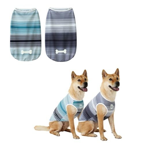 DAJIDALI Hunde- und Katzenhemd aus Tech-Stoff, Haustierkleidung für große, mittelgroße und kleine Hunde, 2er-Pack leichte Sport-T-Shirts von DAJIDALI