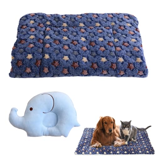 DALAETUS 2 Stück Waschbares Hundebett Set, 45 * 65cm Hundekissen mit Elefanten-Kissen, Flauschig für Kleine Hunde und Katzen, Atmungsaktiv Bequem, für Reisen und Outdoor-Aktivitäten, Blau DALAETUS 2 Stück Waschbares Hundebett Set, 45 * 65cm Hundekissen mit Elefanten-Kissen, Flauschig für Kleine Hunde und Katzen, Atmungsaktiv Bequem, für Reisen und Outdoor-Aktivitäten, Blau von DALAETUS