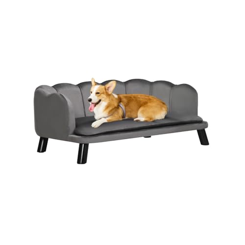 Große Hundecouch mit Schaumstoffpolsterung, weiches und süßes Hundebett mit Perlendesign, Hundesofa für große und mittelgroße Hunde, Anthrazit Große Hundecouch mit Schaumstoffpolsterung, weiches und süßes Hundebett mit Perlendesign, Hundesofa für große und mittelgroße Hunde, Anthrazit von DALIZA