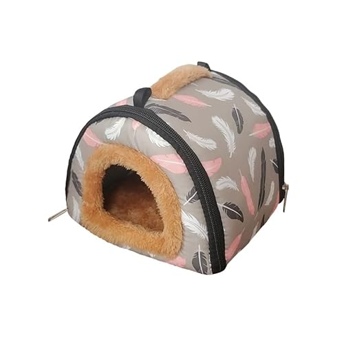 Hundetasche Kleiner Haustierkäfig, Haustier-Umhängetasche, tragbares Reisen warmes Hamsterbett, tragbare Tasche, atmungsaktive Reisetasche Katzenrucksack / Transportbox ( Color : Gray , Size : S ) von liushop