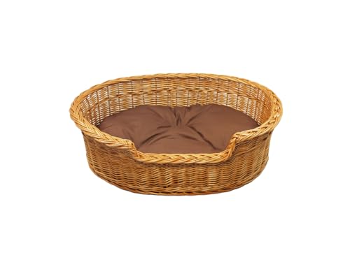 Damian-Wiklina Hundebett – Katzenbett – Hundeliege – Katzenliege – Katzenkorb – Hundekorb aus Weide – Hundekörbchen – BTH 43x28x10/14 cm – mit Brown-Kissen Damian-Wiklina Hundebett – Katzenbett – Hundeliege – Katzenliege – Katzenkorb – Hundekorb aus Weide – Hundekörbchen – BTH 43x28x10/14 cm – mit Brown-Kissen von Damian-Wiklina