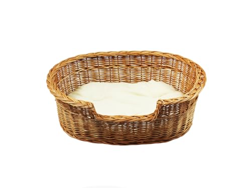 Damian-Wiklina Hundebett – Katzenbett – Hundeliege – Katzenliege – Katzenkorb – Hundekorb aus Weide – Hundekörbchen – BTH 47x32x11/15 cm – mit Ecri-Kissen Damian-Wiklina Hundebett – Katzenbett – Hundeliege – Katzenliege – Katzenkorb – Hundekorb aus Weide – Hundekörbchen – BTH 47x32x11/15 cm – mit Ecri-Kissen von Damian-Wiklina