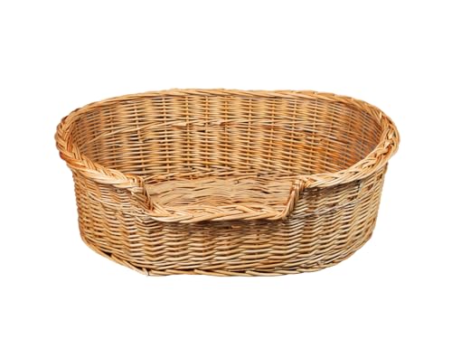 Damian-Wiklina Hundebett – Katzenbett – Hundeliege – Katzenliege – Katzenkorb – Hundekorb aus Weide – Hundekörbchen – BTH 54x38x12/17 cm – Kein Kissen von Damian-Wiklina