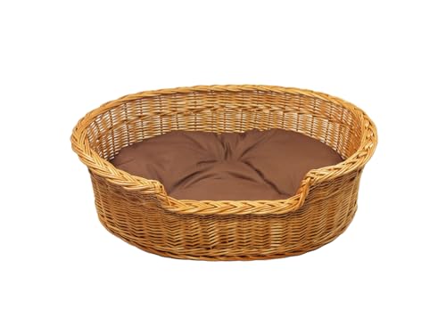 Damian-Wiklina Hundebett – Katzenbett – Hundeliege – Katzenliege – Katzenkorb – Hundekorb aus Weide – Hundekörbchen – BTH 54x38x12/17 cm – mit Brown-Kissen Damian-Wiklina Hundebett – Katzenbett – Hundeliege – Katzenliege – Katzenkorb – Hundekorb aus Weide – Hundekörbchen – BTH 54x38x12/17 cm – mit Brown-Kissen von Damian-Wiklina