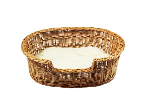 Damian-Wiklina Hundebett – Katzenbett – Hundeliege – Katzenliege – Katzenkorb – Hundekorb aus Weide – Hundekörbchen – BTH 58x41x12/18 cm – mit Ecri-Kissen Damian-Wiklina Hundebett – Katzenbett – Hundeliege – Katzenliege – Katzenkorb – Hundekorb aus Weide – Hundekörbchen – BTH 58x41x12/18 cm – mit Ecri-Kissen von Damian-Wiklina