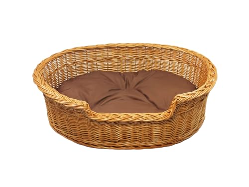 Damian-Wiklina Hundebett – Katzenbett – Hundeliege – Katzenliege – Katzenkorb – Hundekorb aus Weide – Hundekörbchen – BTH 63x46x13/19 cm – mit Brown-Kissen Damian-Wiklina Hundebett – Katzenbett – Hundeliege – Katzenliege – Katzenkorb – Hundekorb aus Weide – Hundekörbchen – BTH 63x46x13/19 cm – mit Brown-Kissen von Damian-Wiklina