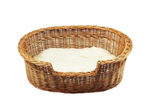 Damian-Wiklina Hundebett – Katzenbett – Hundeliege – Katzenliege – Katzenkorb – Hundekorb aus Weide – Hundekörbchen – BTH 68x49x14/20 cm – mit Ecri-Kissen Damian-Wiklina Hundebett – Katzenbett – Hundeliege – Katzenliege – Katzenkorb – Hundekorb aus Weide – Hundekörbchen – BTH 68x49x14/20 cm – mit Ecri-Kissen von Damian-Wiklina