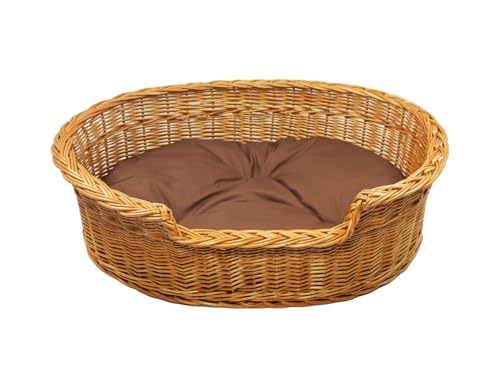Damian-Wiklina Hundebett – Katzenbett – Hundeliege – Katzenliege – Katzenkorb – Hundekorb aus Weide – Hundekörbchen – BTH 75x54 H14/21 cm – mit Brown-Kissen Damian-Wiklina Hundebett – Katzenbett – Hundeliege – Katzenliege – Katzenkorb – Hundekorb aus Weide – Hundekörbchen – BTH 75x54 H14/21 cm – mit Brown-Kissen von Damian-Wiklina