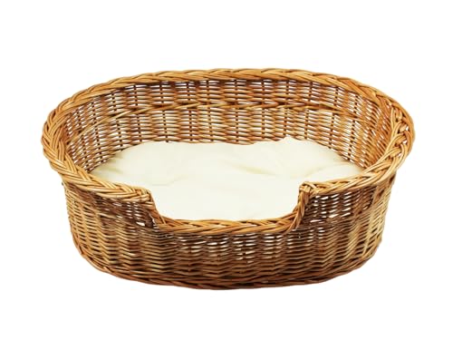 Damian-Wiklina Hundebett – Katzenbett – Hundeliege – Katzenliege – Katzenkorb – Hundekorb aus Weide – Hundekörbchen – BTH 79x59x16/22 cm – mit Ecri-Kissen Damian-Wiklina Hundebett – Katzenbett – Hundeliege – Katzenliege – Katzenkorb – Hundekorb aus Weide – Hundekörbchen – BTH 79x59x16/22 cm – mit Ecri-Kissen von Damian-Wiklina