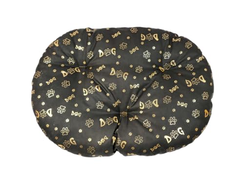 Hundekissen – Katzenkissen – ovale Größe 50 x 34 cm dunkelbraun Farbe – Hundebett – Katzenbett – Katzenmatte – Matratze für Hunde oder Katze – Waschbar – Ideal für Transportkörbe oder Tierbetten von Damian-Wiklina