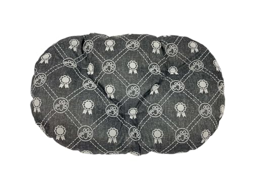 Hundekissen – Katzenkissen – ovale Größe 50 x 34 cm dunkelgrau Farbe – Hundebett – Katzenbett – Katzenmatte – Matratze für Hunde oder Katze – Waschbar – Ideal für Transportkörbe oder Tierbetten von Damian-Wiklina