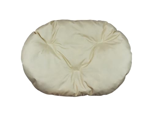 Hundekissen – Katzenkissen – ovale Größe 50 x 34 cm ecru Farbe – Hundebett – Katzenbett – Katzenmatte – Matratze für Hunde oder Katze – Waschbar – Ideal für Transportkörbe oder Tierbetten von Damian-Wiklina