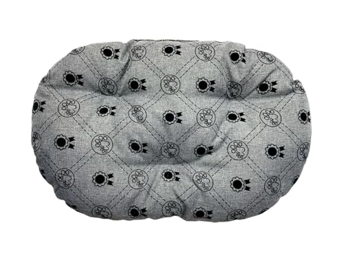 Hundekissen – Katzenkissen – ovale Größe 50 x 34 cm hellgrau Farbe – Hundebett – Katzenbett – Katzenmatte – Matratze für Hunde oder Katze – Waschbar – Ideal für Transportkörbe oder Tierbetten von Damian-Wiklina