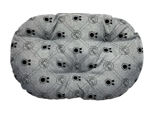 Hundekissen – Katzenkissen – ovale Größe 60 x 40 cm hellgrau Farbe – Hundebett – Katzenbett – Katzenmatte – Matratze für Hunde oder Katze – Waschbar – Ideal für Transportkörbe oder Tierbetten von Damian-Wiklina
