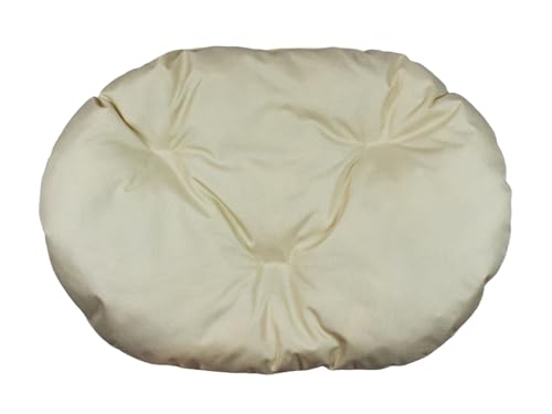 Hundekissen – Katzenkissen – ovale Größe 70 x 48 cm ecru Farbe – Hundebett – Katzenbett – Katzenmatte – Matratze für Hunde oder Katze – Waschbar – Ideal für Transportkörbe oder Tierbetten von Damian-Wiklina