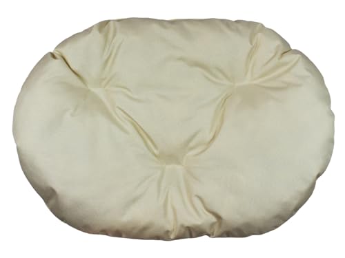 Hundekissen – Katzenkissen – ovale Größe 80 x 58 cm ecru Farbe – Hundebett – Katzenbett – Katzenmatte – Matratze für Hunde oder Katze – Waschbar – Ideal für Transportkörbe oder Tierbetten von Damian-Wiklina
