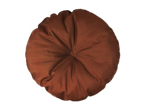 Hundekissen – Katzenkissen – rund Größe ⌀ 50 cm braune Farbe – Hundebett – Katzenbett – Katzenmatte – Matratze für Hunde oder Katze – Waschbar – Ideal für Transportkörbe oder Tierbetten von Damian-Wiklina