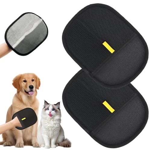 2 Stück Fell Magnet Handschuh, Fellmagnet Handschuhe Doppelseitig für Hunde & Katzen, Wiederverwendbare Tierhaarentferner Handschuh, Anti-Statik Atmungsaktive Haustierhaarentferner, Katzenspielzeug von DAMIGHT